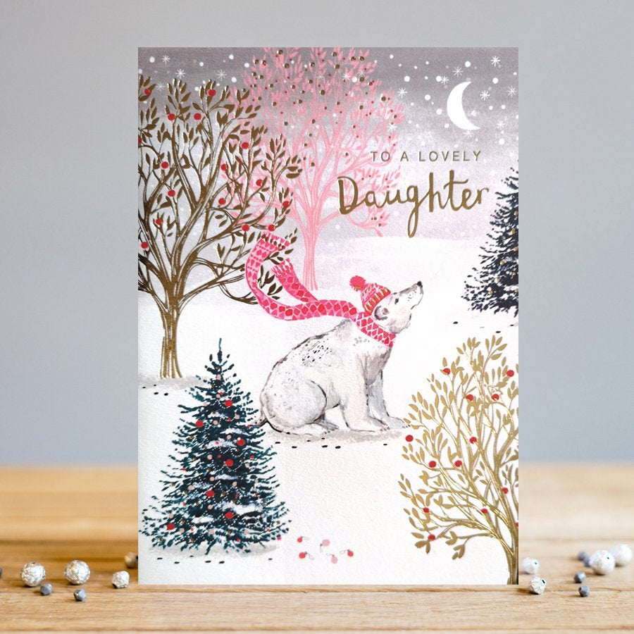 Louise Tiler Polar Bear To a Lovely Daughter Christmas Card