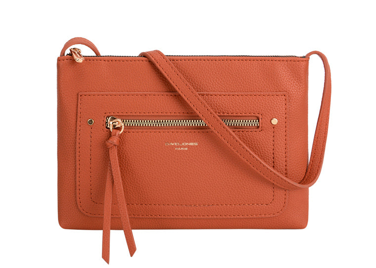 David Jones (CM6784) Slim Zip Crossbody Handbag - Orange