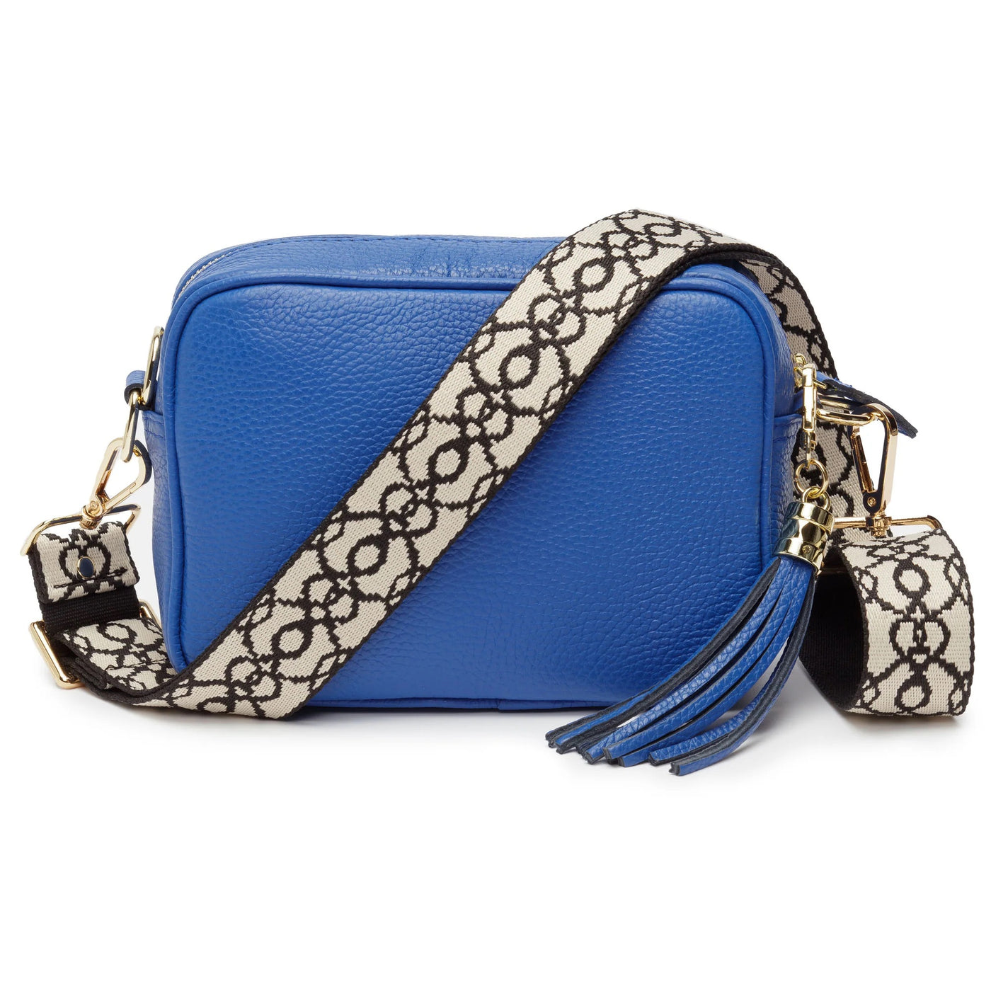 Elie Beaumont Designer Leather Crossbody Bag - Cobalt Blue (GOLD Fittings)