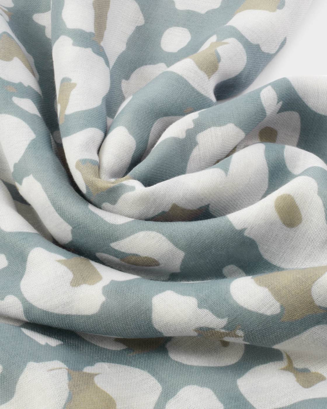 Katie Loxton Printed Scarf - Abstract Floral -Grey/Taupe/Off White