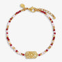 Joma Jewellery - Loved By You - Red & Pink Gemstone Beaded Bracelet - Gold Plating