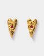 Katie Loxton Waterproof Jewellery - Rogue Noir - Gold Heart Stud Earrings