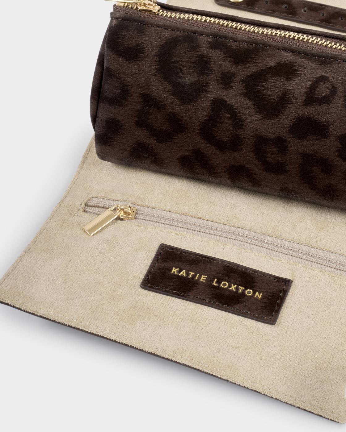 Katie Loxton - Jewellery &amp; Accessories Organiser Travel Case - Chocolate Leopard NEW