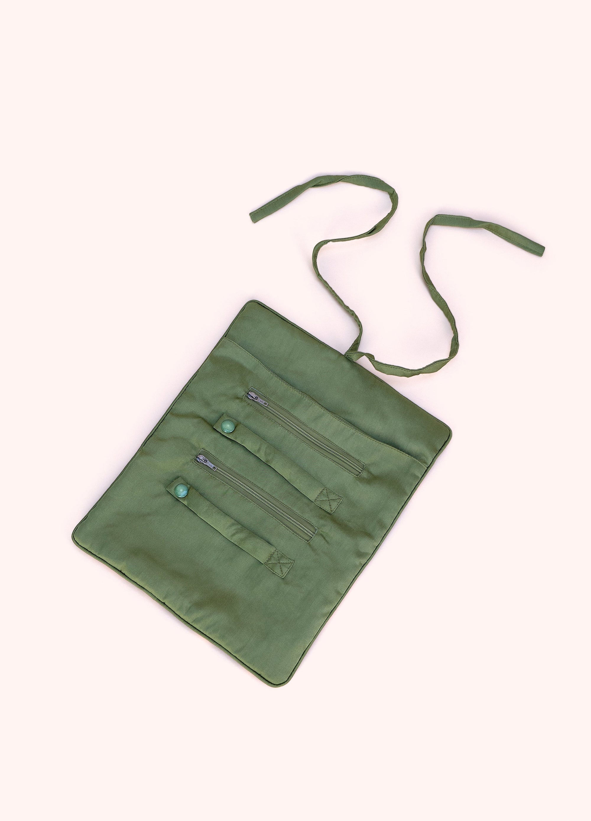 Powder Velvet Jewellery Roll - Midnight Orchid - Charcoal/Cream