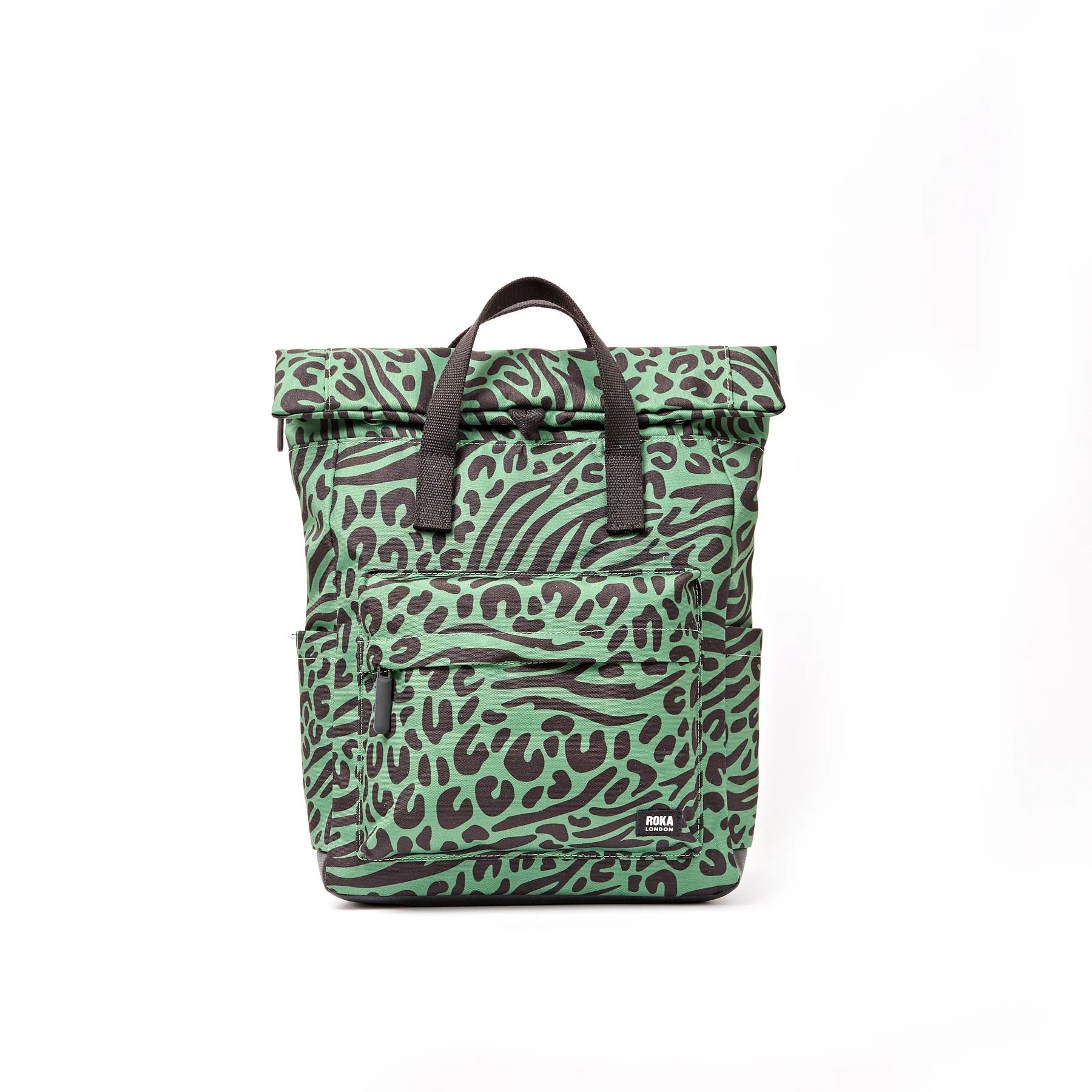 Roka Canfield Recycled CANVAS - Medium Backpack - Mixed Animal Artichoke (Limited Edition) Green/Black
