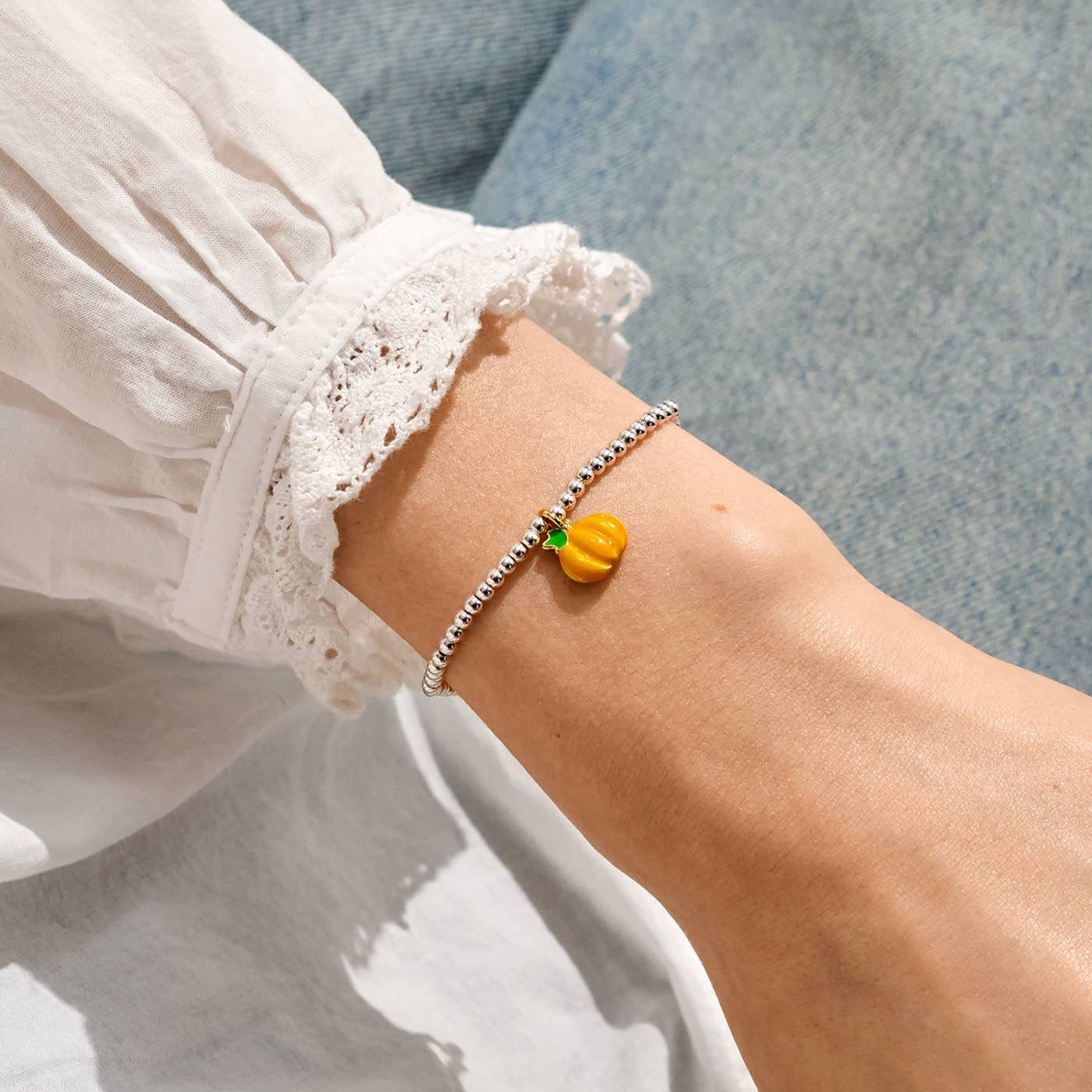 Joma Jewellery A Little Vibes - Hello Pumpkin - Silver Plated Bracelet