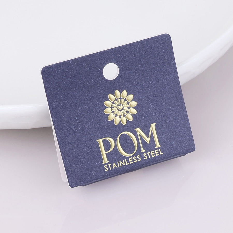 POM WATERPROOF - Whisper Stainless Steel Tiny Hearts Station Chain Necklace - Silver