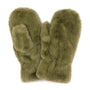 POM - Natalia - Ladies Faux Fur Mittens - Khaki Green