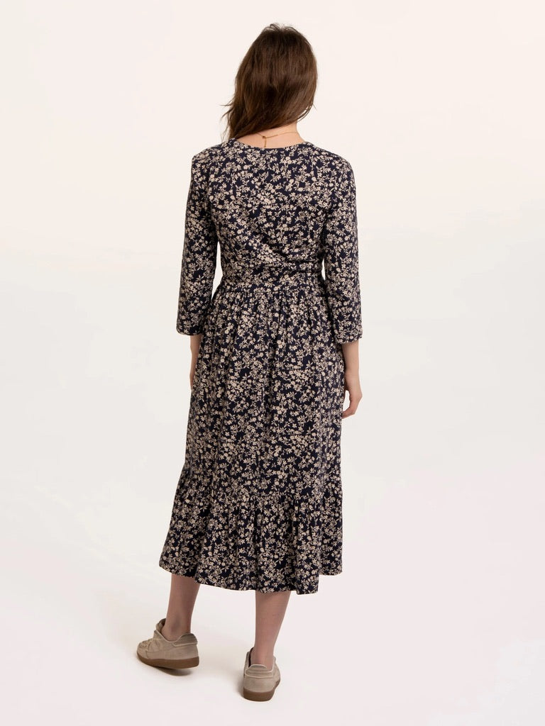 Brakeburn - Grace Ditsy Floral Print Midi Dress - Navy