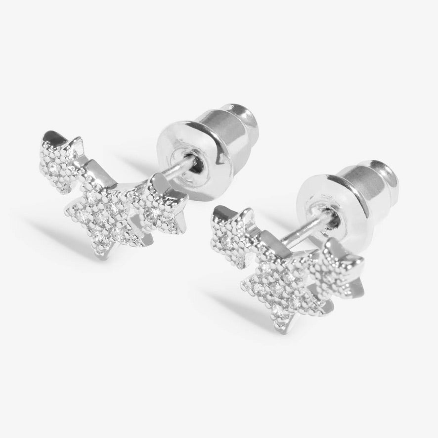 Joma Jewellery Moments to Shine - Amazing - Silver Plated Trio Stars Boxed Stud Earrings