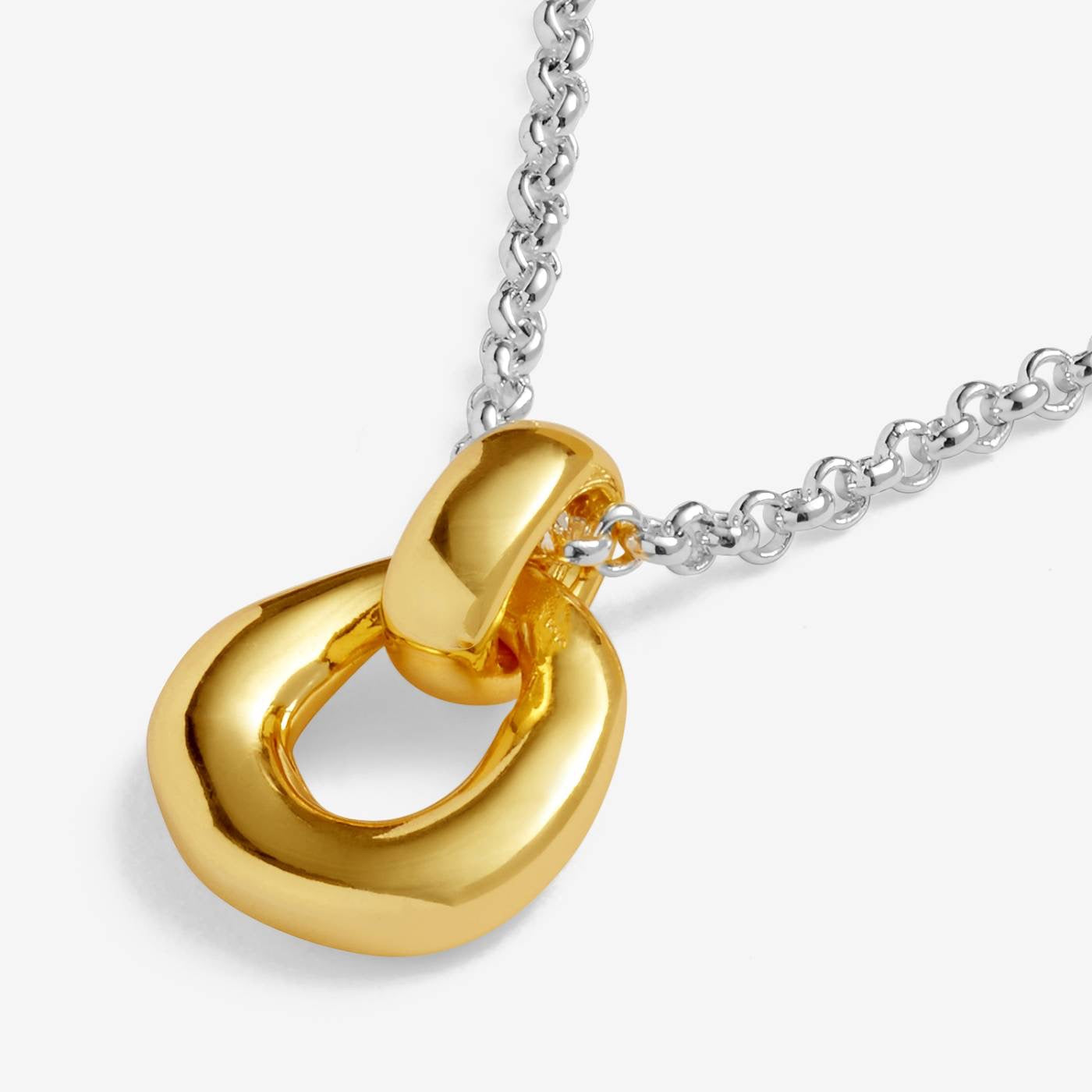 Joma Jewellery - Loved By You - Organic Link Necklace - Silver &amp; Gold Plating