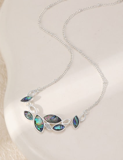Gracee Jewellery -  Shell &amp; Silver Ovals Necklace