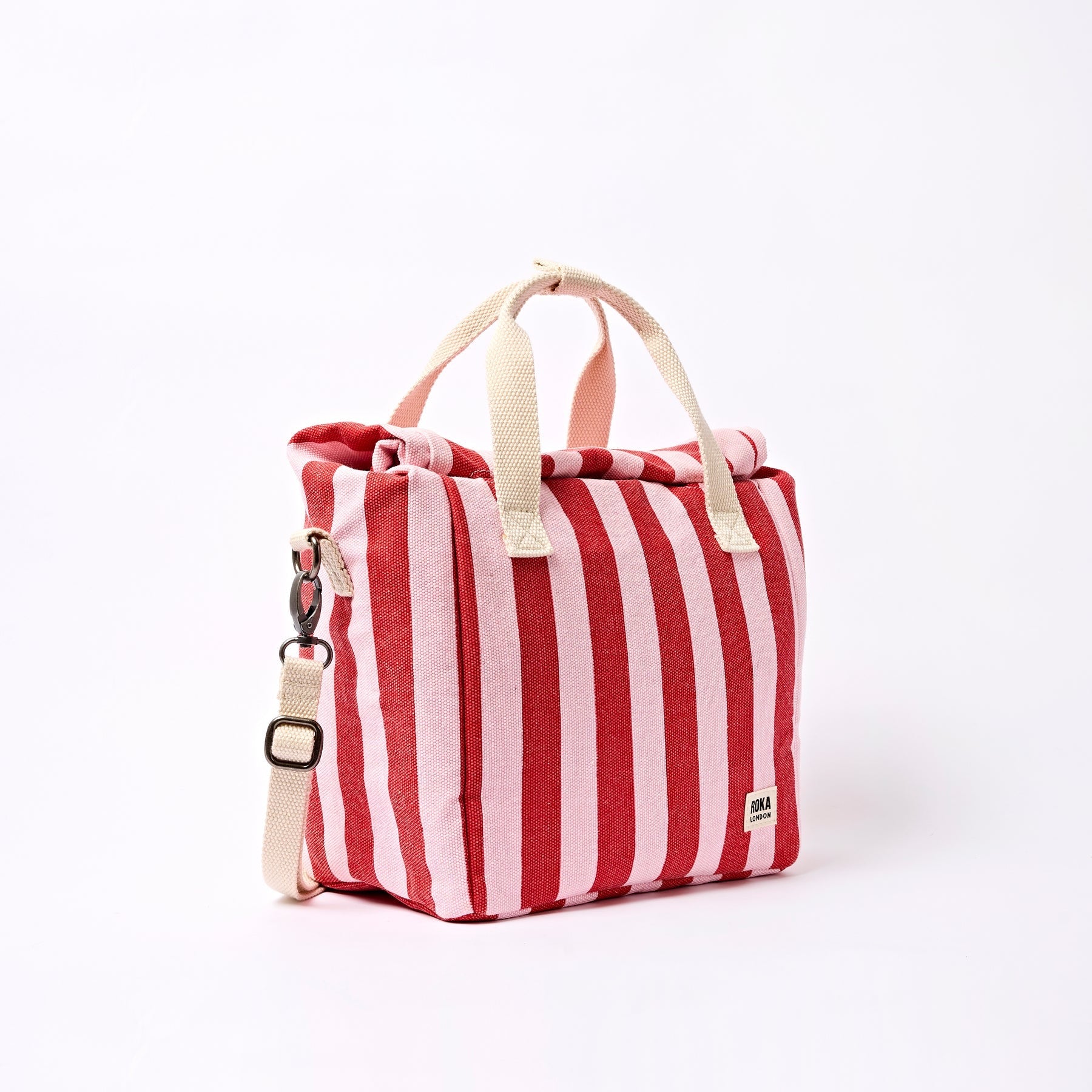 Roka Hampstead Lunch Bag -Cotton Canvas - Strawberry Stripe