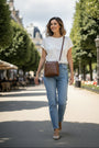 David Jones -(NV6101-5B) Minnie Small Crossbody Bag - Red Mud