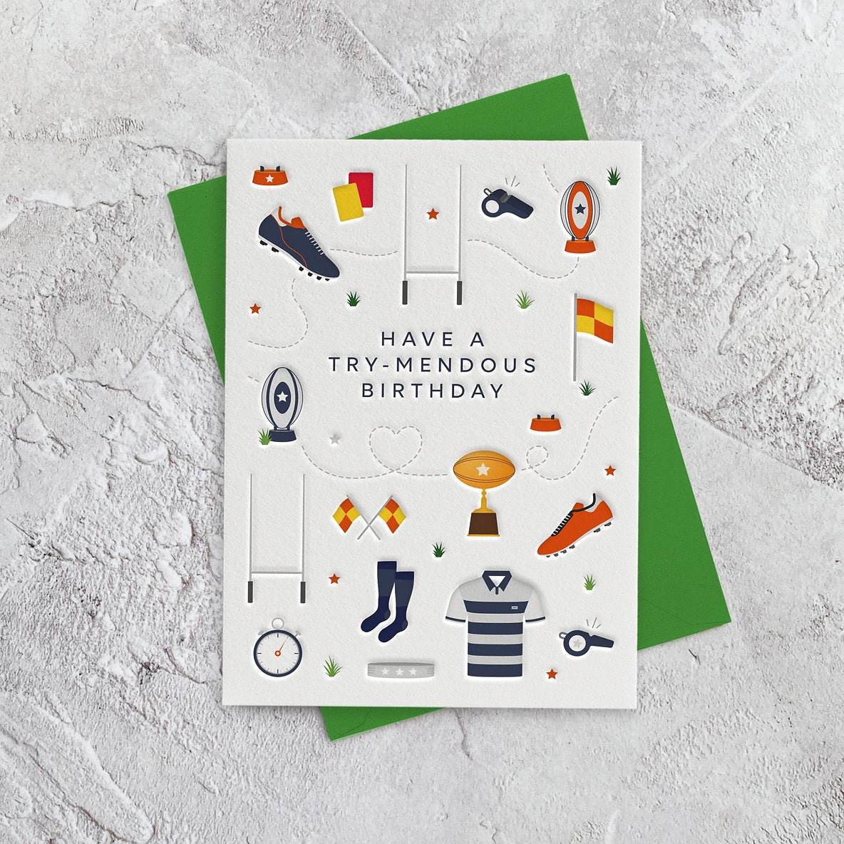 Heyyy - Have A Try- Mendous - Rugby - Birthday Card