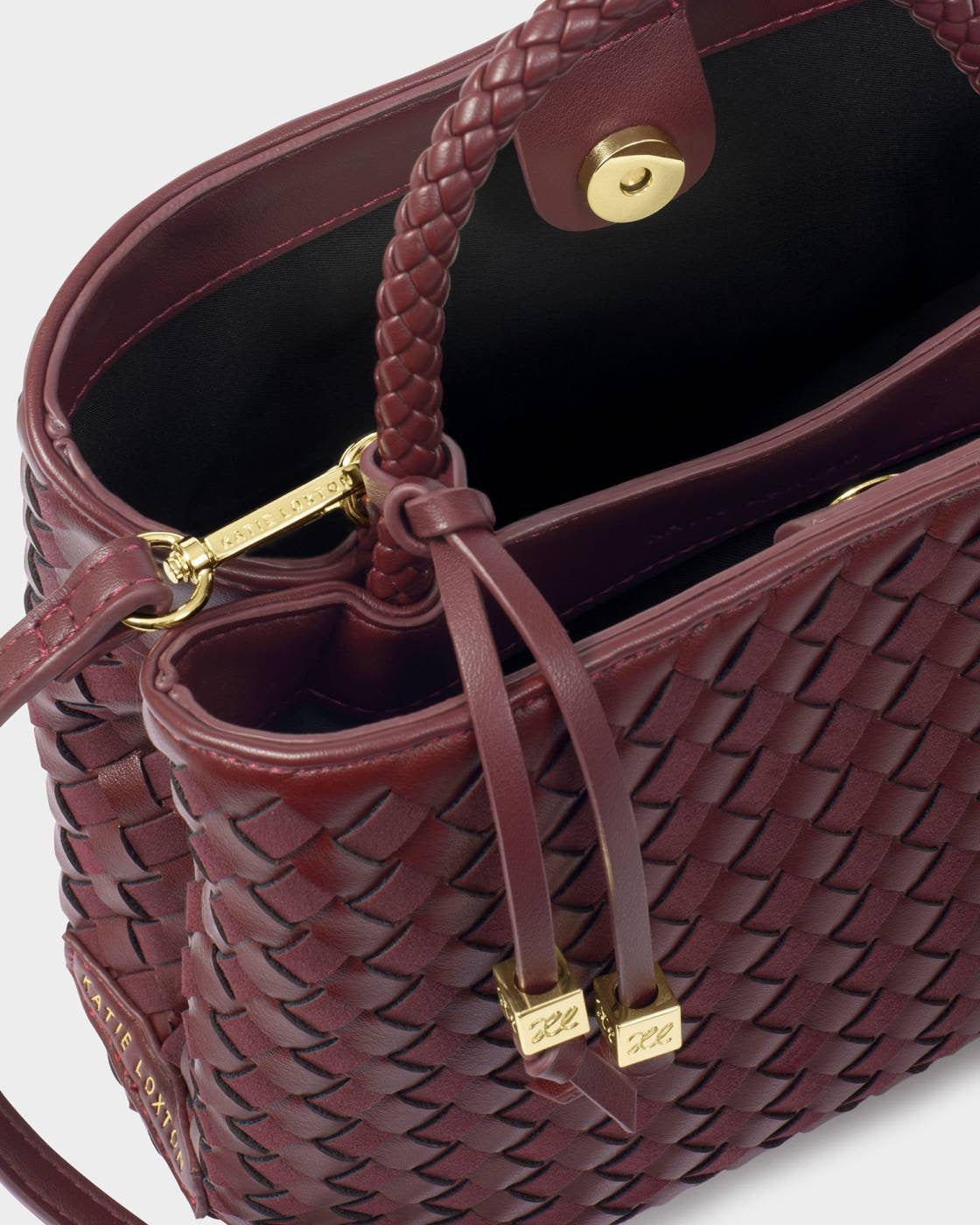 Katie Loxton - Nova - Woven Top Handle Grab Handbag - Cherry