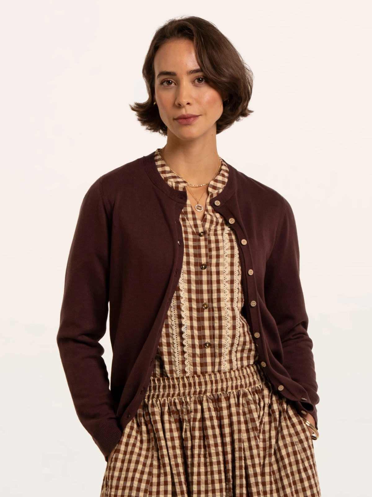 Brakeburn - Mia - Knitted Cardigan - Burgundy