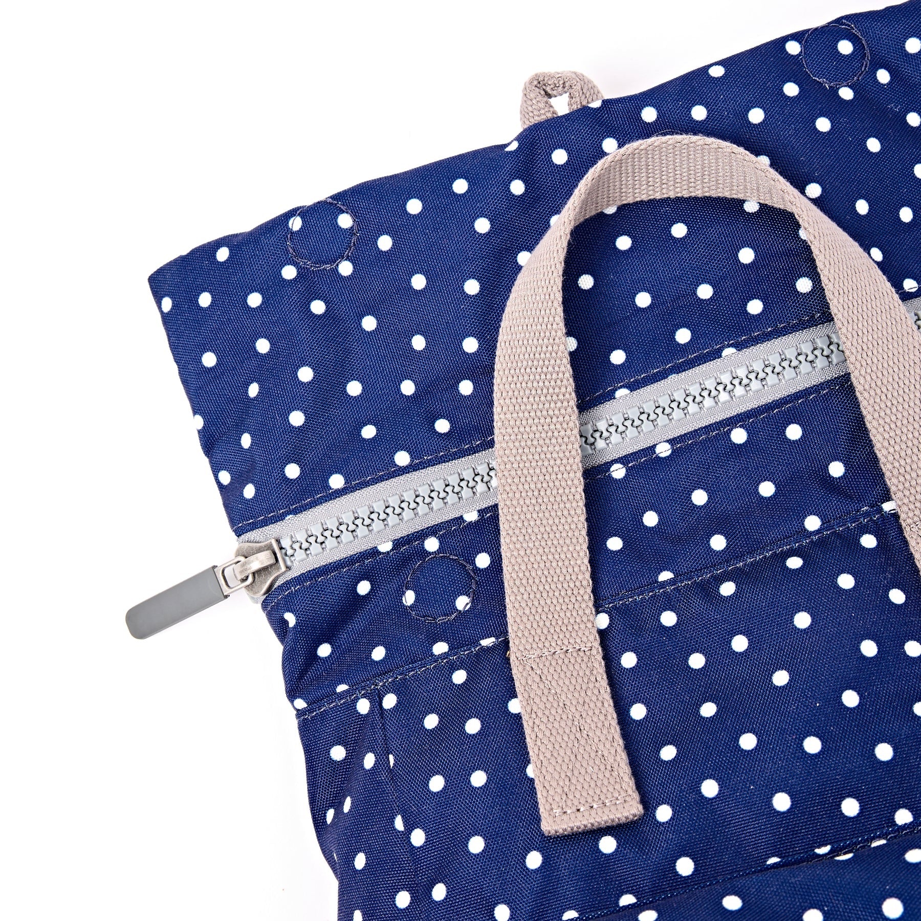 Roka Canfield B Backpack-Recycled Canvas - SMALL - Polka Dot Navy (Limited Edition)
