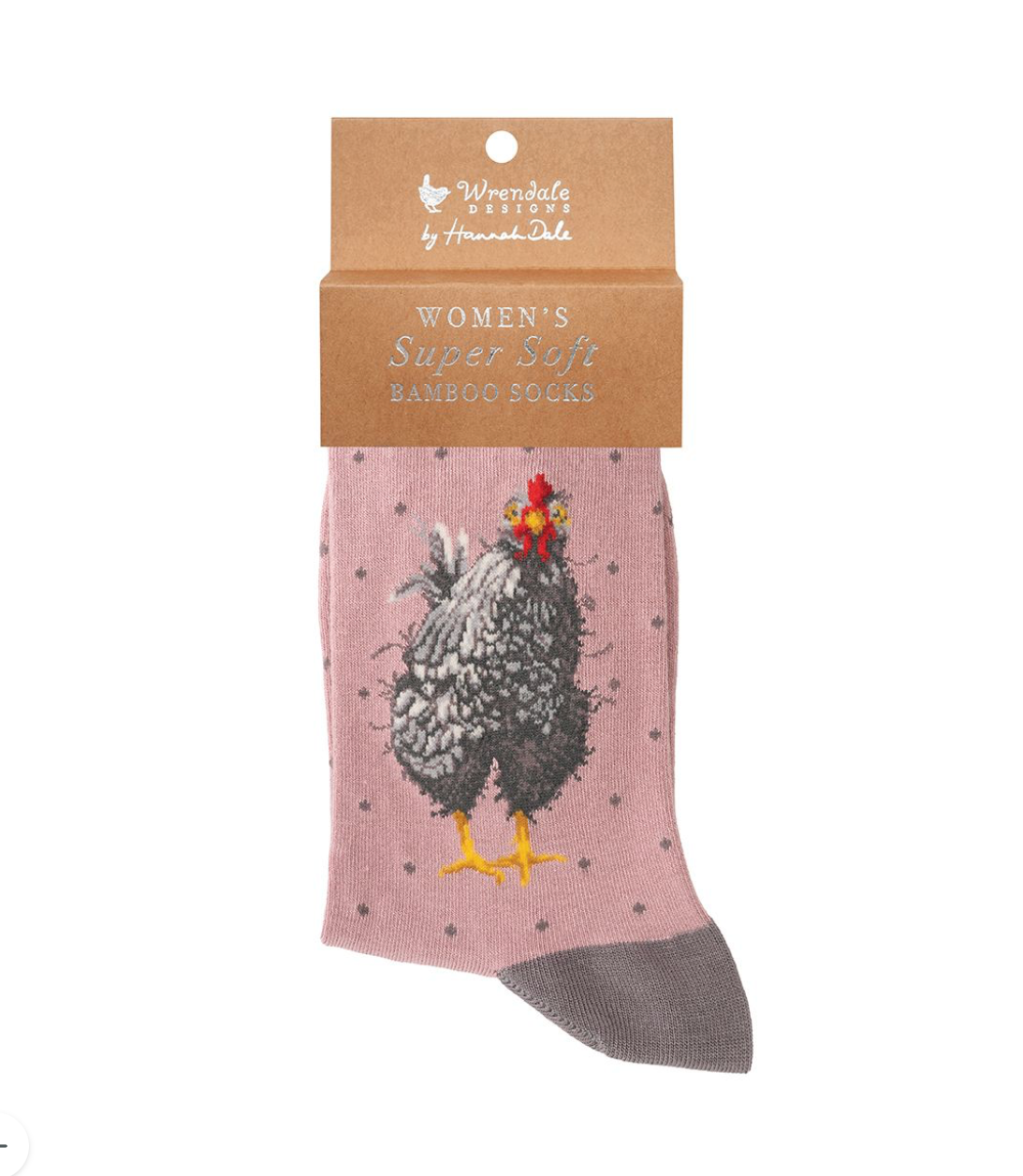 Curious Hen - Pink - Ladies Bamboo Ankle Socks - Wrendale Design