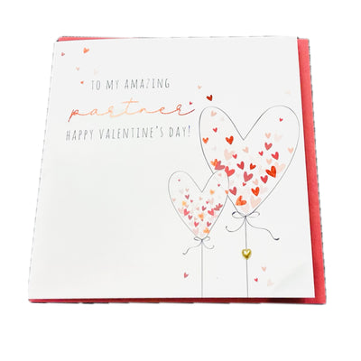 To my Amazing Partner Happy Valentine's Day Hearts Card