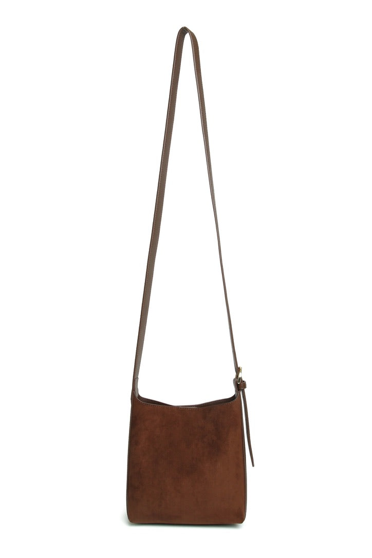 Alice Wheeler - Suede Kensington - Mini Hobo Crossbody Bag - Chocolate