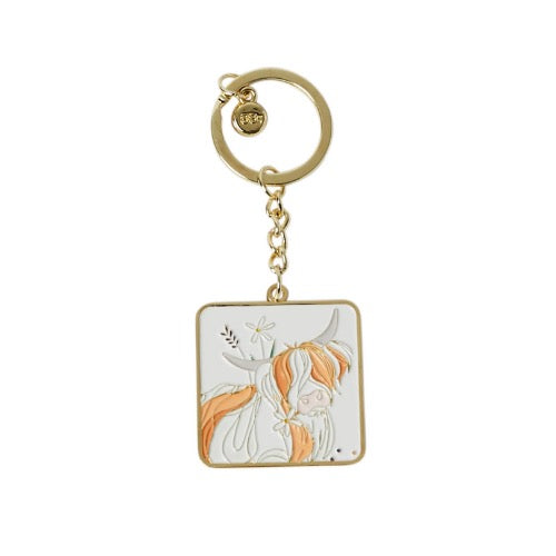 Belly Button - Highland Cow - Metal Keyring