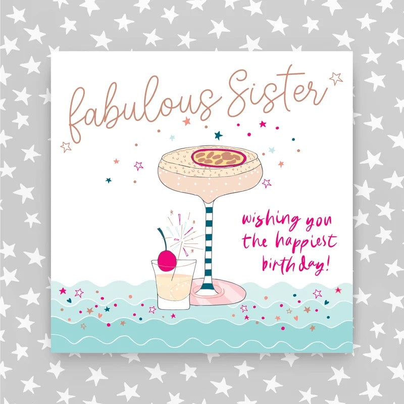 Molly Mae Fabulous Sister Cocktail And Shot Birthday Card