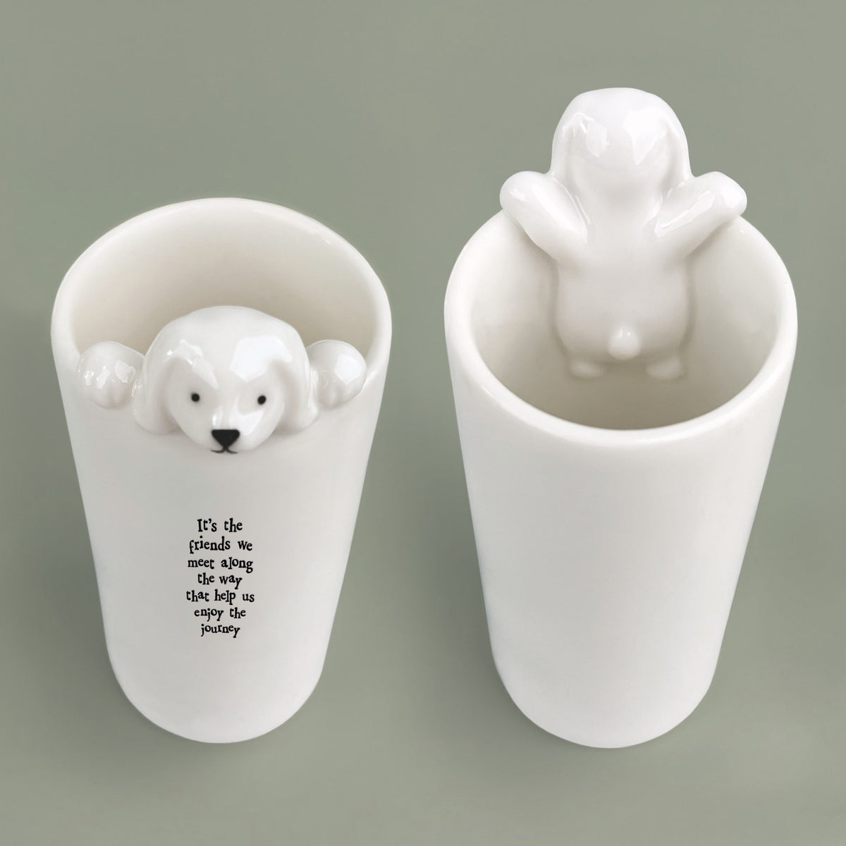 East of India Animal Vase - Dog - It's the Friends We Meet Along The Way