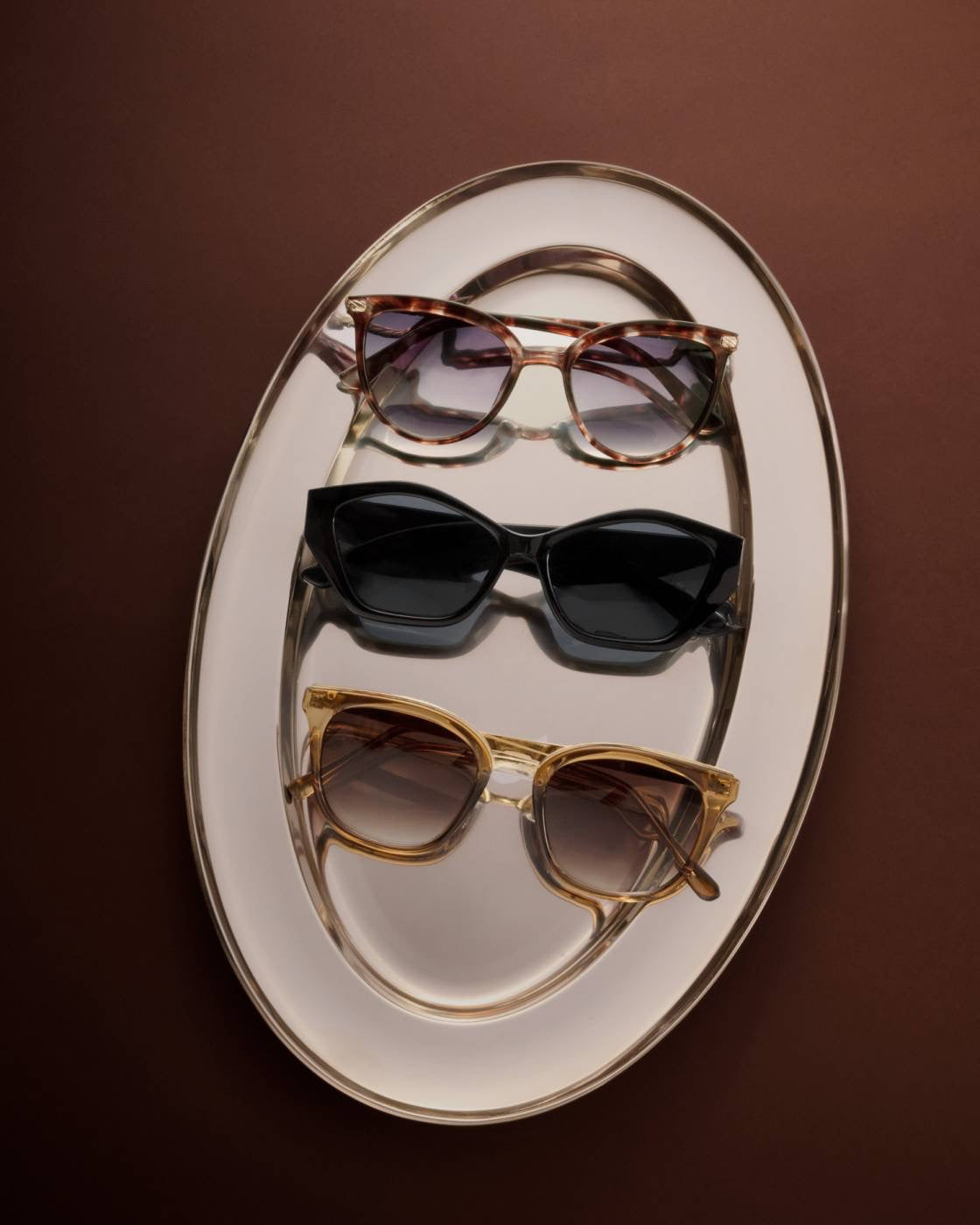 Katie Loxton - Ravello Round Sunglasses - Transparent Light Tortoiseshell