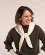 Brakeburn - Stellar Pointelle Rib Knitted - Triangle Scarf - Cream