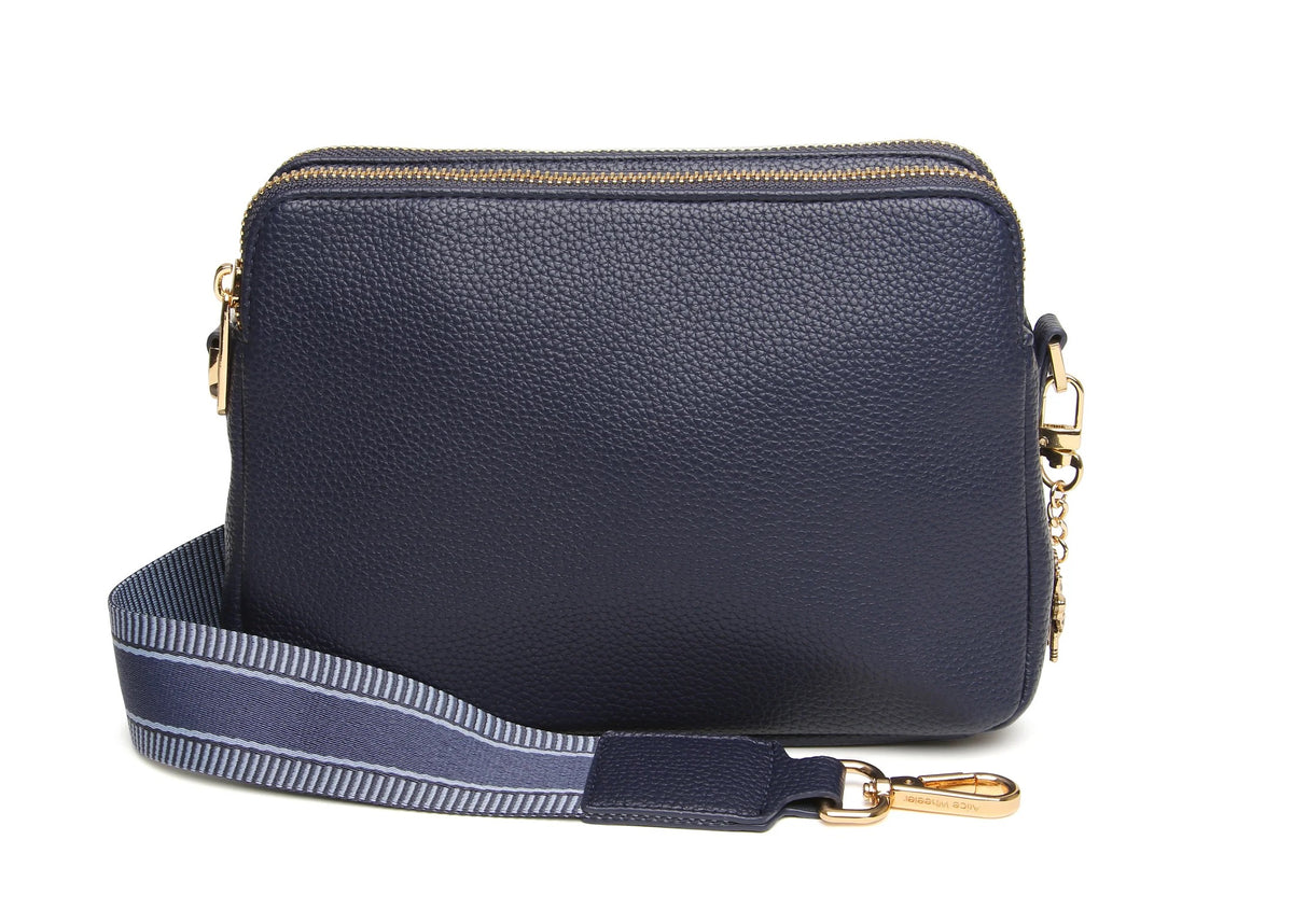 Alice Wheeler - Navy - Kensington Double Zip Crossbody Bag