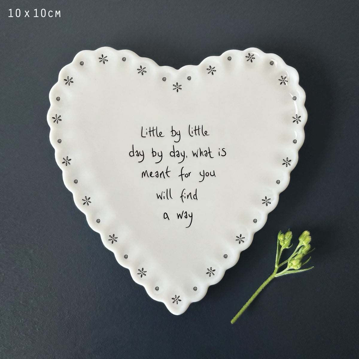 East Of India Ceramic - Heart Scallop Coaster - Little By Little