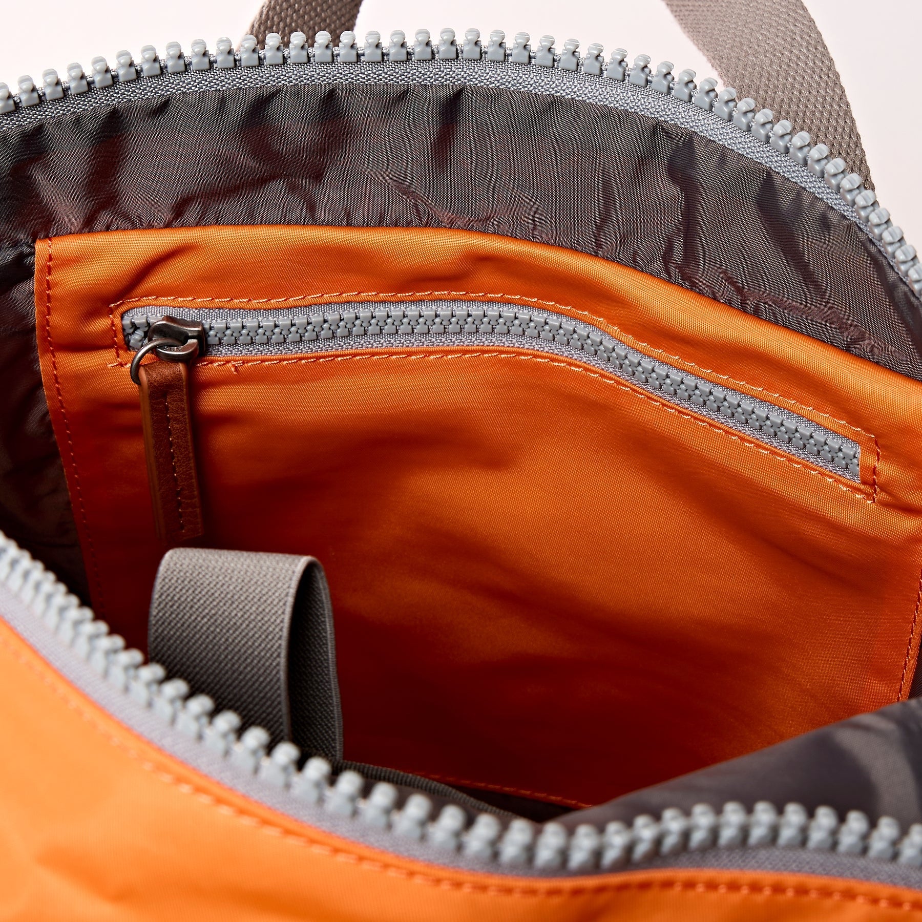 Roka Canfield Roll Top- Recycled Nylon - Small Backpack - Jaffa Orange
