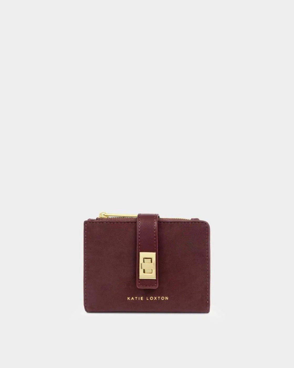 Katie Loxton - Orin - Twist Lock Compact Purse - Cherry Suedette