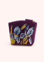 Powder Velvet Mini Tapered Zip Pouch - Iris - Purple