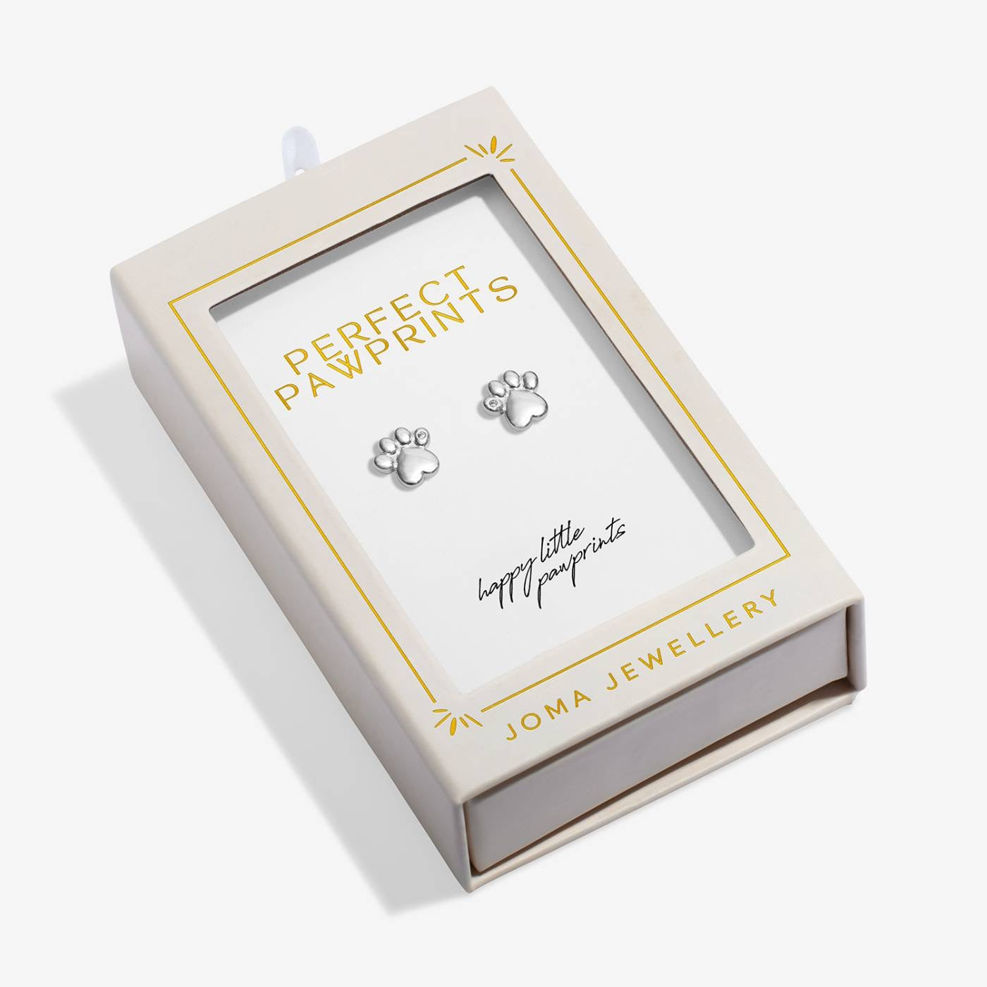 Joma Jewellery Moments to Shine - Perfect Pawprints - Silver Plated Boxed Paw Stud Earrings