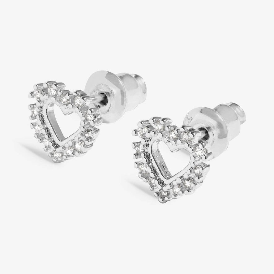 Joma Jewellery Moments to Shine - Happy Heart - Silver Plated Boxed Stud Earrings