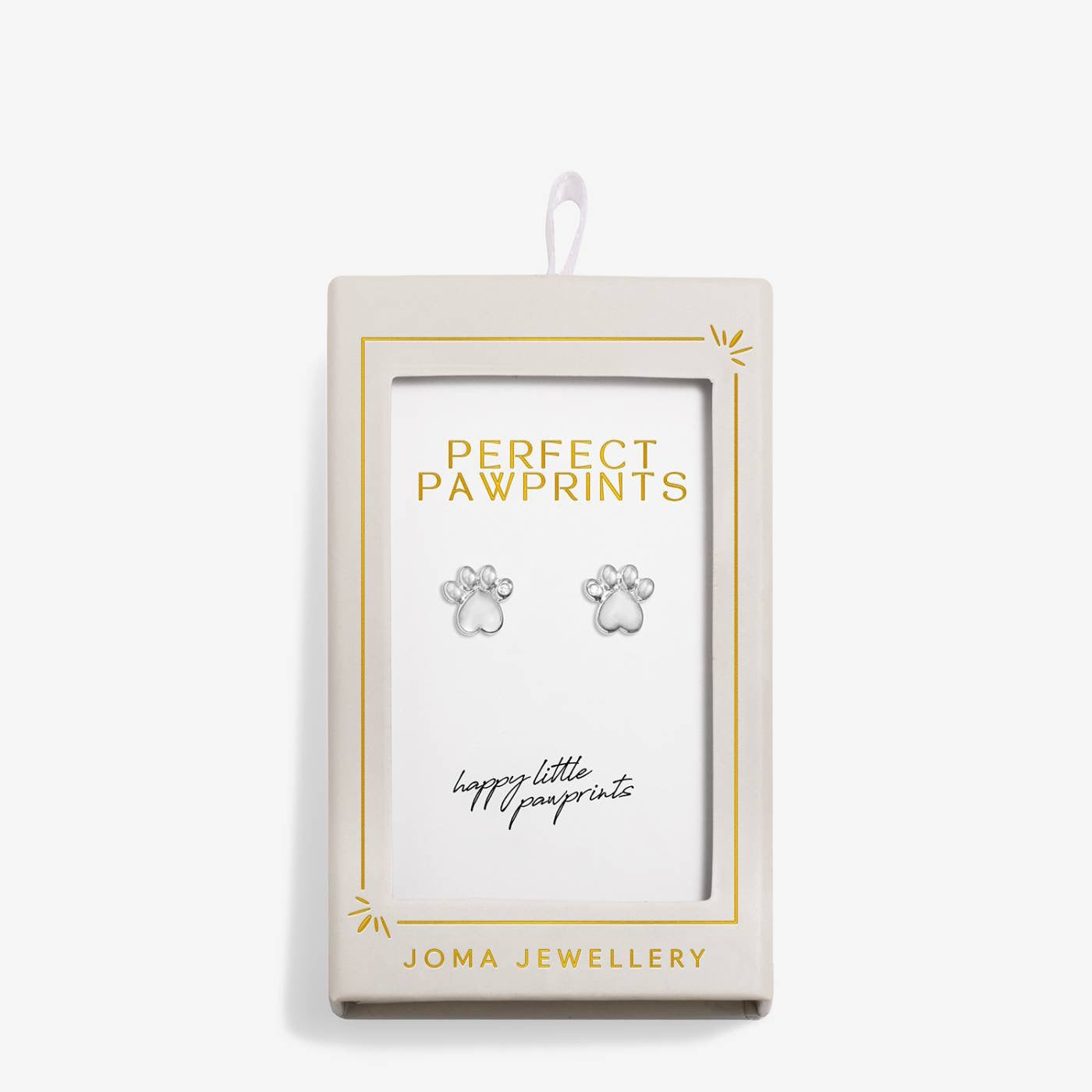 Joma Jewellery Moments to Shine - Perfect Pawprints - Silver Plated Boxed Paw Stud Earrings