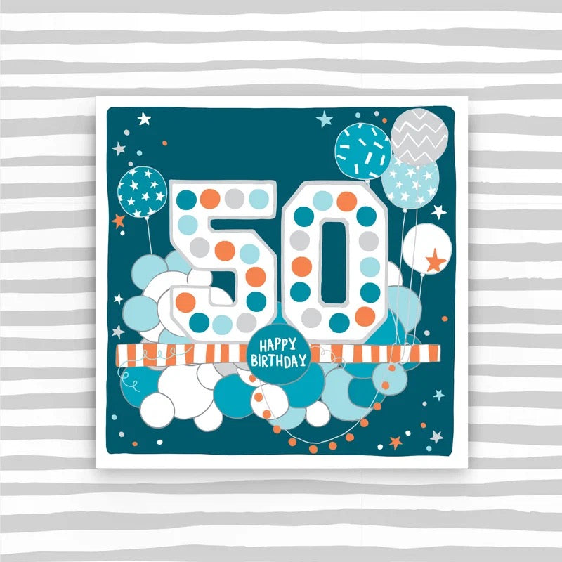 50 - Stars And Balloons Birthday Card - Molly Mae