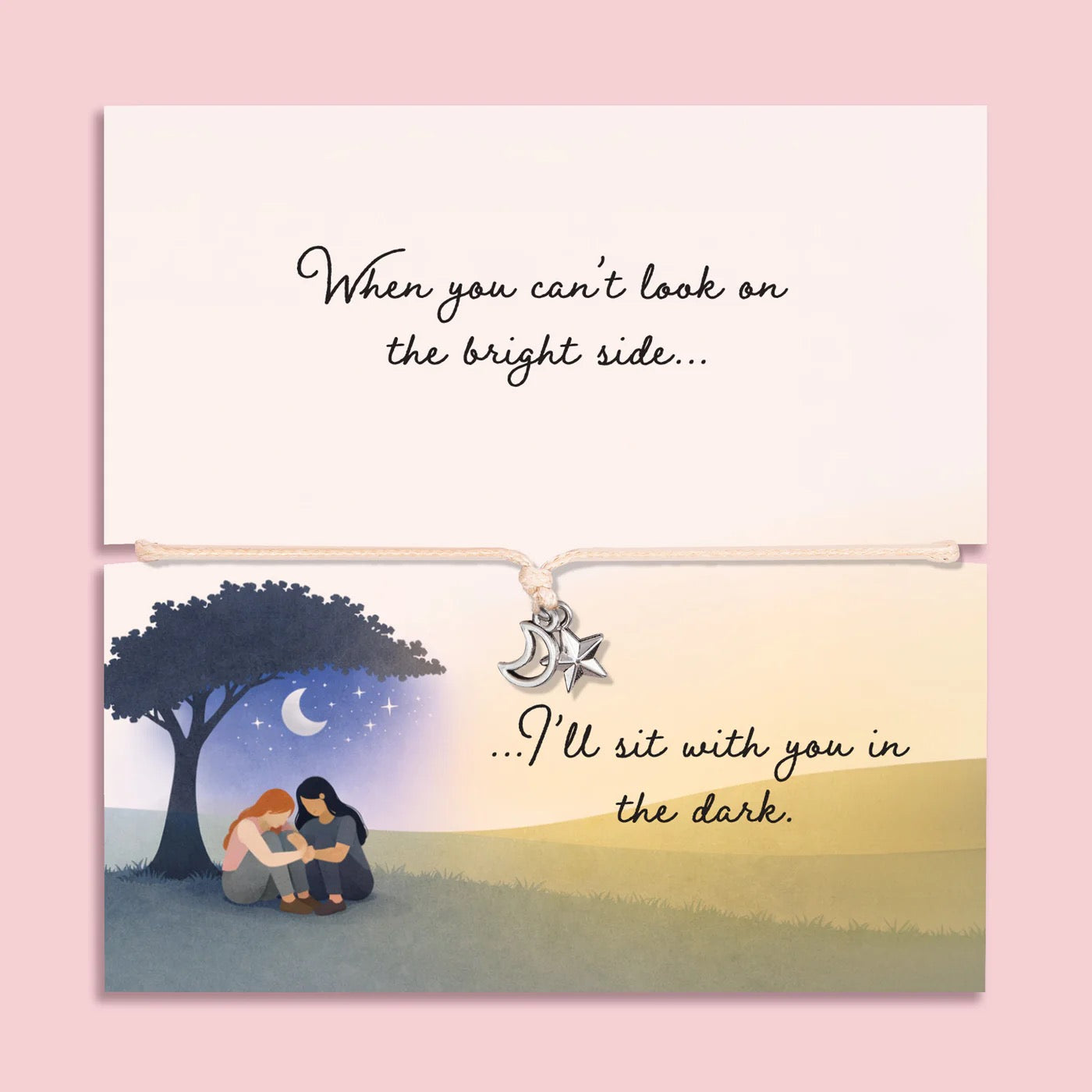 Letterbox Love - Bright Side - Star &amp; Moon - Cord Bracelet