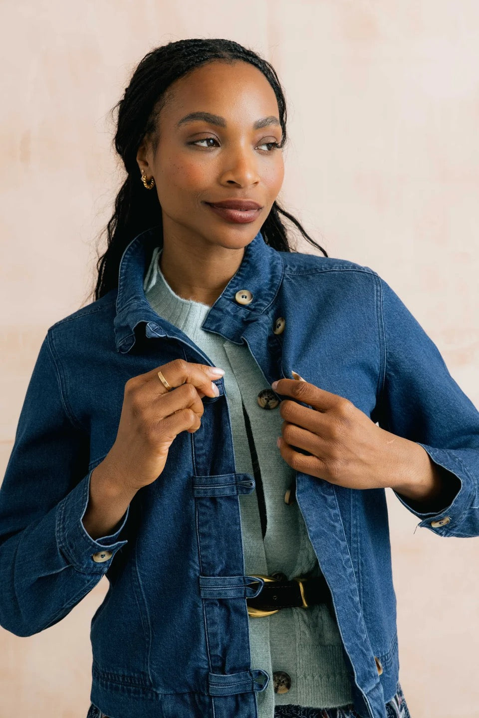 Docklands Plain Denim Utility Jacket - Blue Denim - Lily &amp; Me