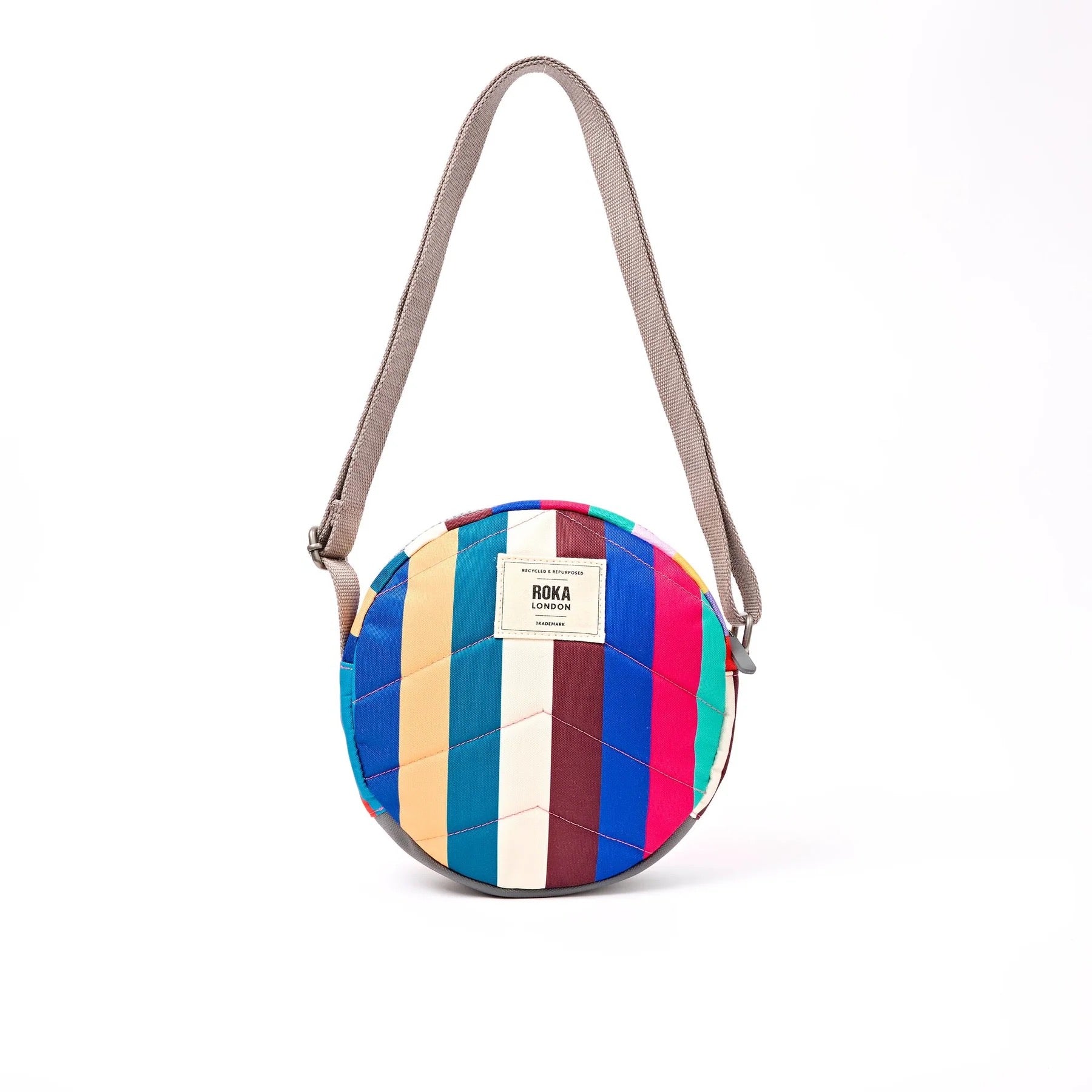Roka Paddington B Round - Crossbody Bag -Sustainable Canvas - Wide Multi Stripe (Limited Edition) (Copy) (Copy)
