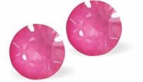 Byzantium 6mm Austrian Crystal Studs - Chaton - Electric Pink