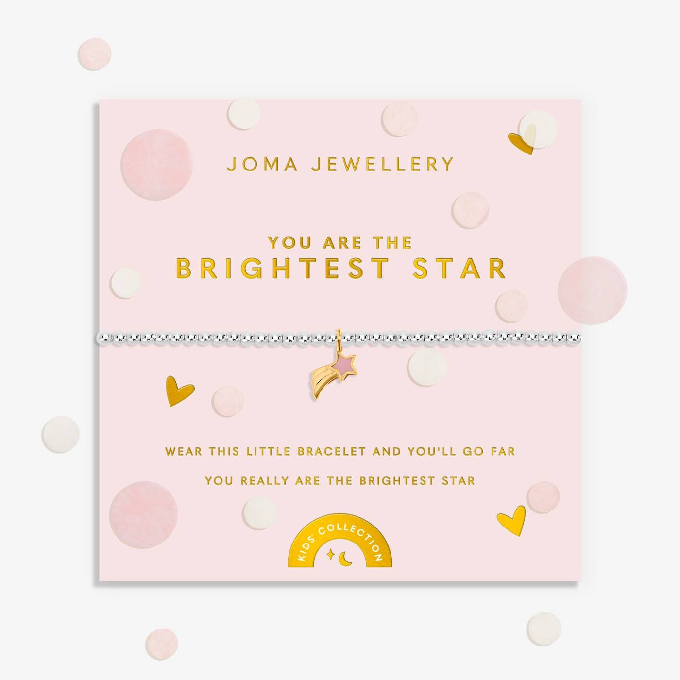 Joma Jewellery KIDS Confetti - You are the Brightest Star -  Silver Stretch Bracelet