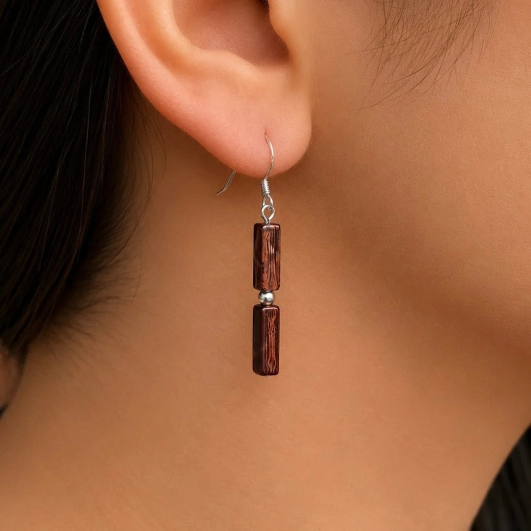 Carrie Elspeth - Molten Bronze Drop Earrings - Brown
