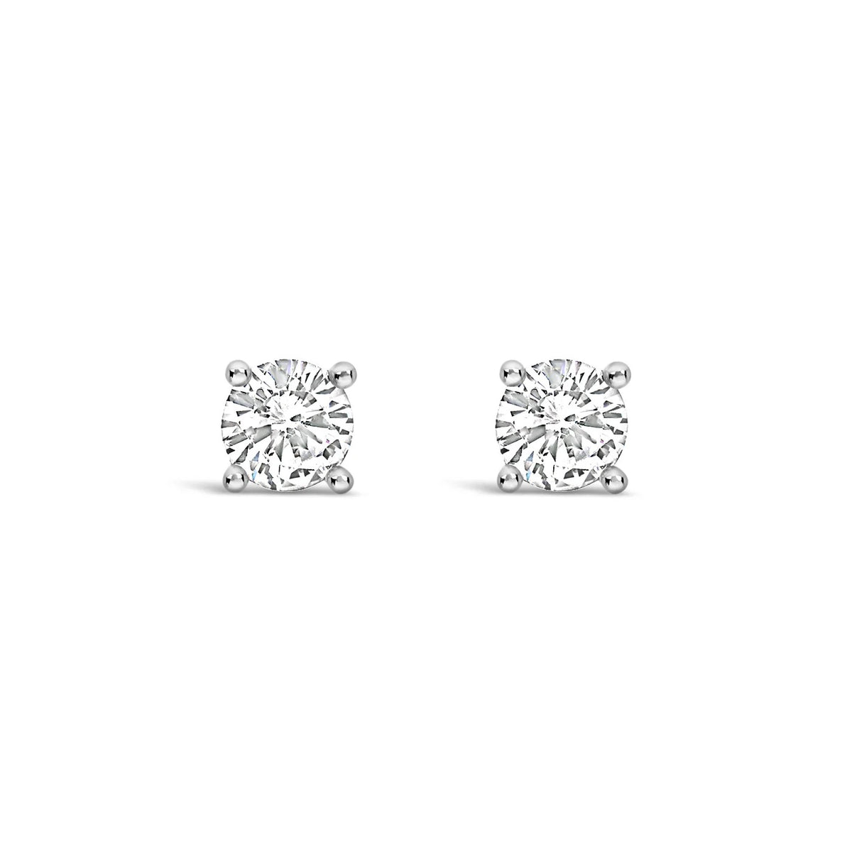 Lanes - 5mm Crystal Round - Boxed Stud Earrings - Silver