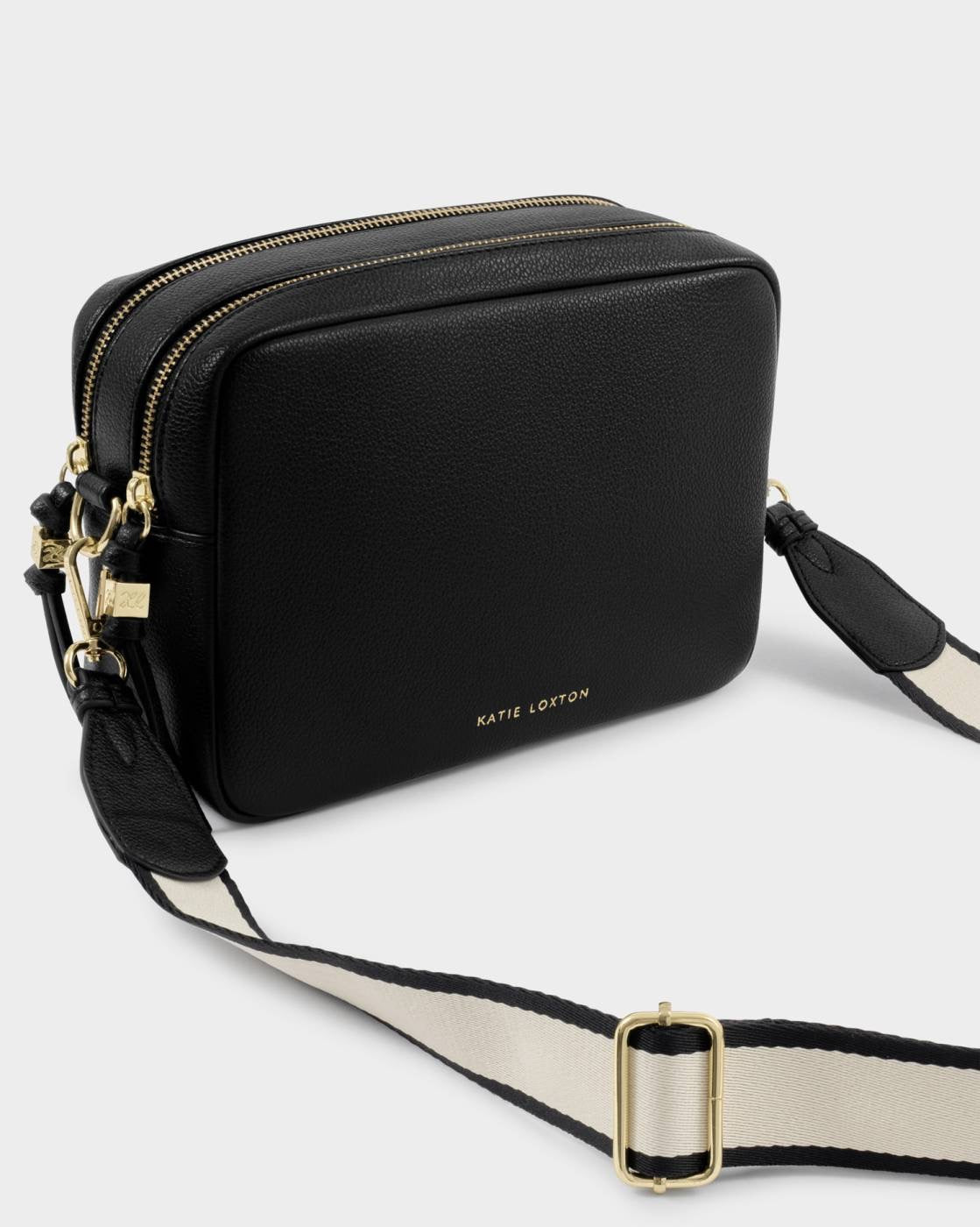 Katie Loxton - Lottie - Large Double Zip Crossbody Bag - Black