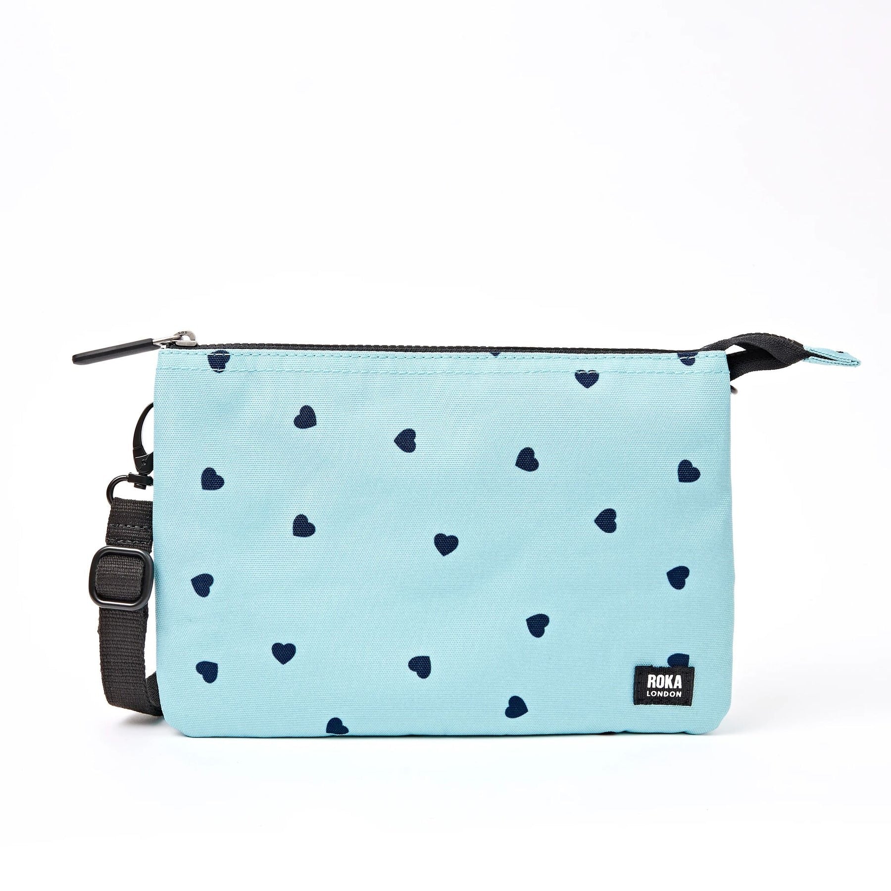 Roka Carnaby XL Crossbody-Recycled Canvas - Heart Print