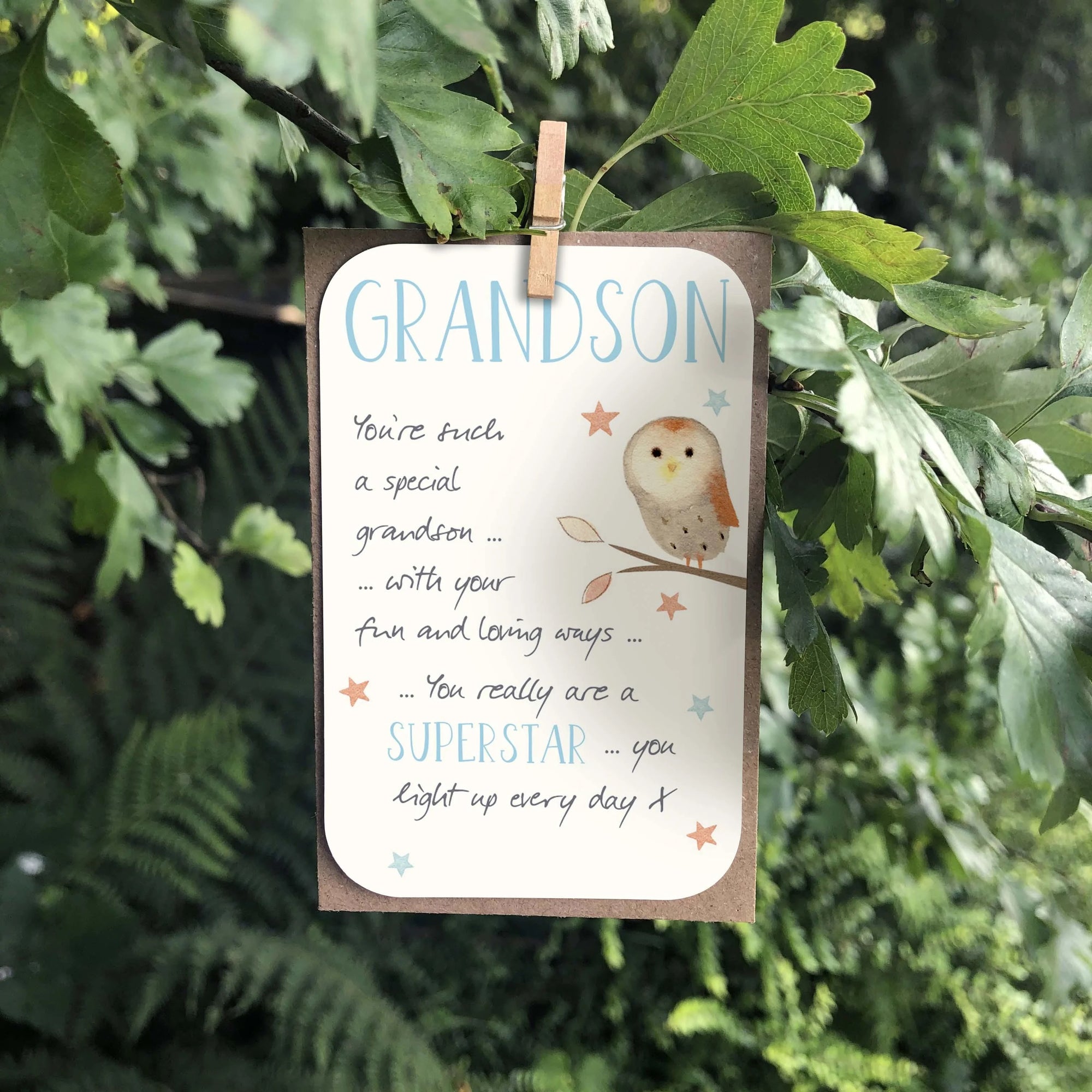 MINI KEEPSAKE - Grandson - Blank Mini Card - Ginger Betty