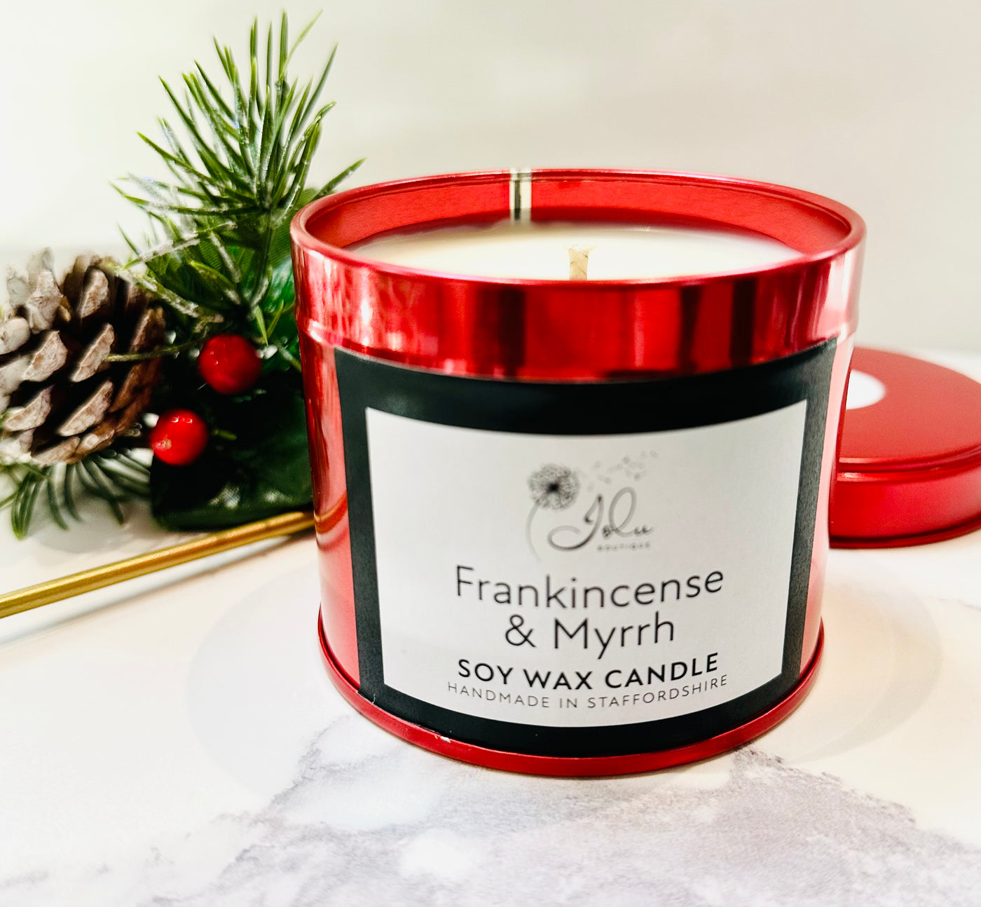 Jolu Boutique Frankincense & Myrrh Soy Wax Tinned Candle